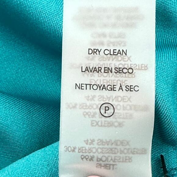 CALVIN KLEIN Short Sleeve Side Button-Trim Career Sheath Dress Teal - Size 4 NWT - Picture 10 of 11